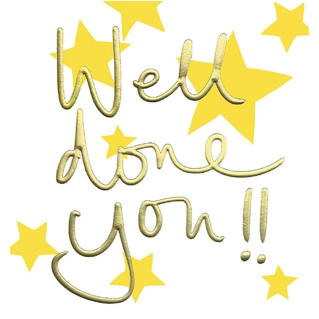 Lucilla Lavender Well Done You Gold Stars Design Greeting Card - gallery image 1