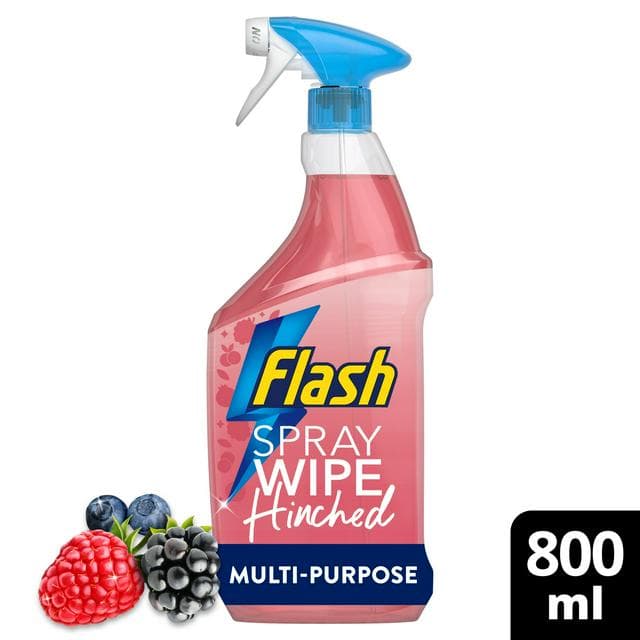 Flash Spray Wipe Hinched Wild Berries Anti-bacterial Multi Purpose Cleaning Spray 800ml - gallery image 1