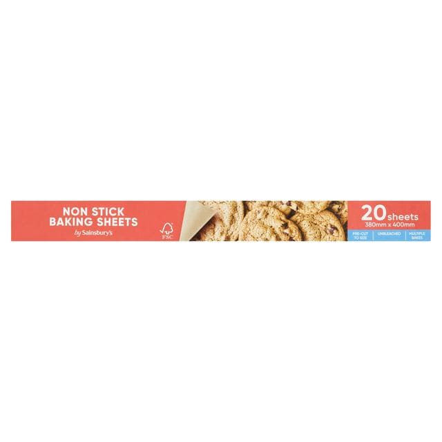 Sainsbury's Non Stick Baking Paper Sheets x20 - gallery image 1
