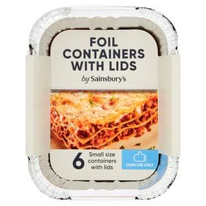 Sainsbury's Foil Containers with Lids x6