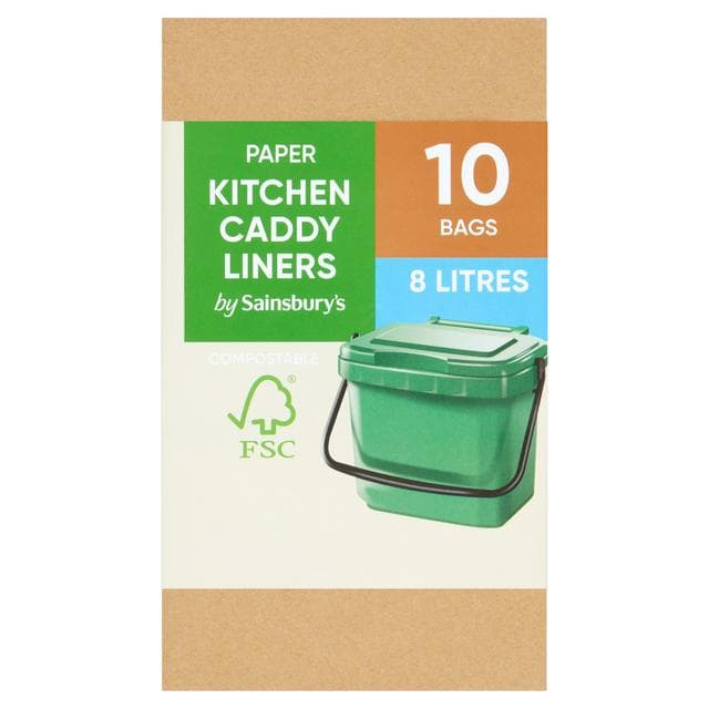 Sainsbury's Paper Kitchen Caddy Liners Bags x10 - gallery image 1