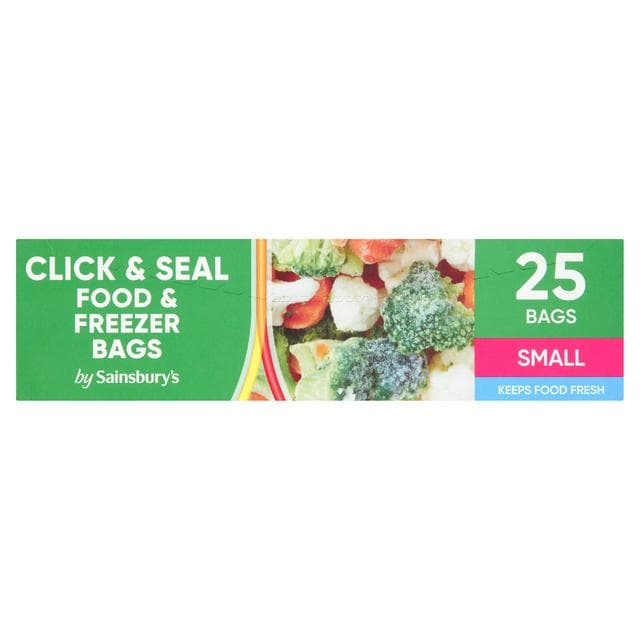 Sainsbury's Click & Seal Food Freezer Small Bags x25 - gallery image 1