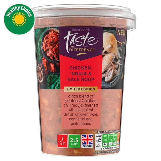Sainsbury's Chicken, Nduja & Kale Soup, Limited Edition, Taste the Difference 600g - gallery image 1