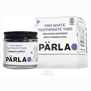 PÄRLA PRO High Gloss Whitening Sensitive Toothpaste Tabs for Remineralisation with Vit B12 62s