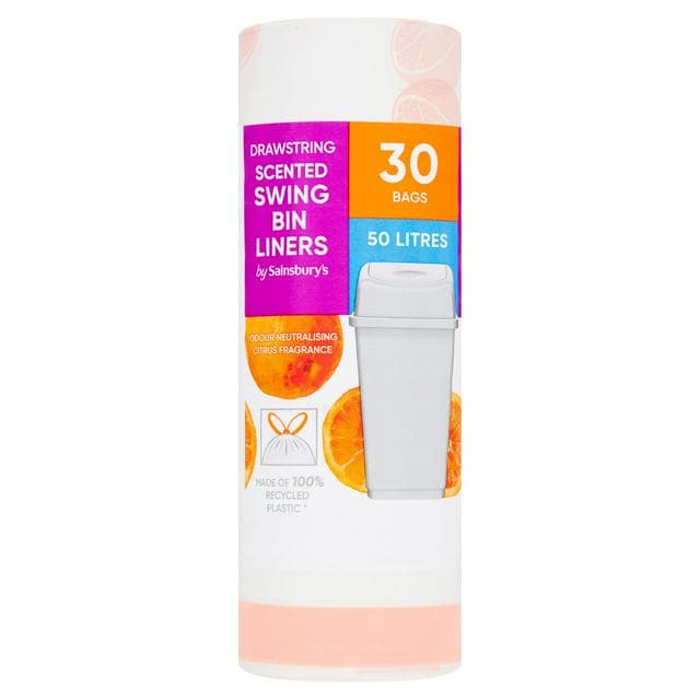 Sainsbury's Scented Swing Bin Liners x30 50L - gallery image 1