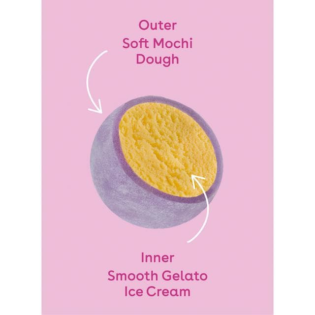 Little Moons Vegan Passionfruit & Mango Mochi Ice Cream Frozen Snack 6 x 32g - gallery image 4