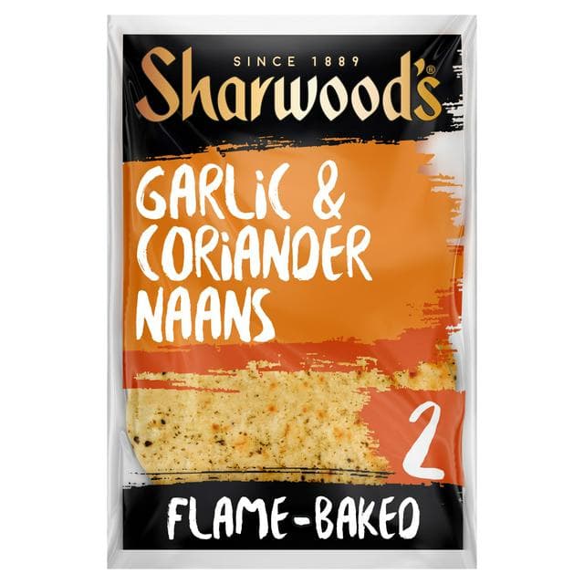 Sharwood's Garlic & Coriander Naan Breads x2 - gallery image 1