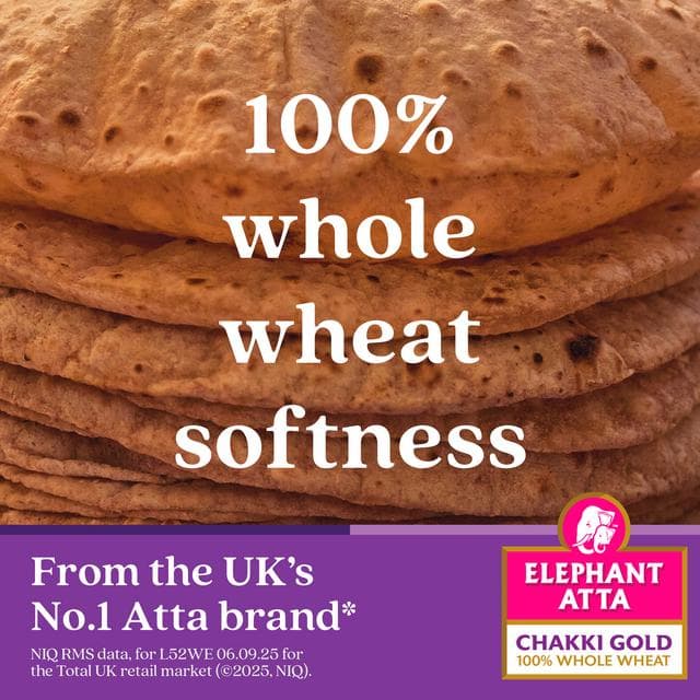 Elephant Atta 10kg Chakki Gold Whole Wheat Chapatti Flour - gallery image 2