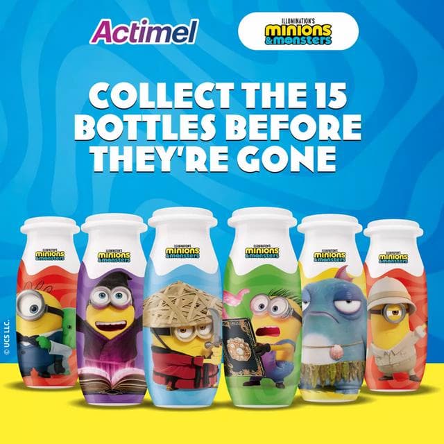 Actimel Kids Strawberry Banana Yoghurt Drink 4x100g - gallery image 2