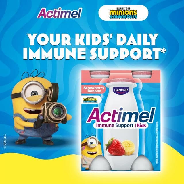 Actimel Kids Strawberry Banana Yoghurt Drink 4x100g - gallery image 4