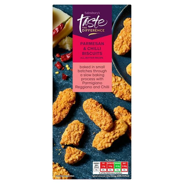 Sainsbury's Parmesan & Chilli Biscuits, Taste the Difference 100g - gallery image 1