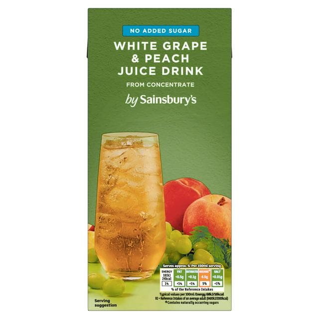 Sainsbury's Nas White Peach & Grape 1L - gallery image 1