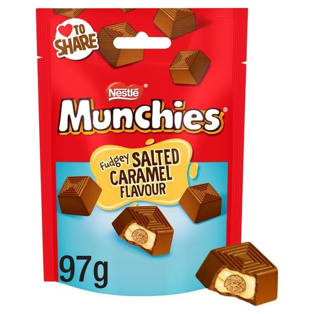 Munchies 97g Fudgey Salted Caramel Flavour Small Pouch - gallery image 1