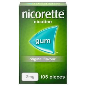 Nicorette Gum Pieces Original Flavour Quit Smoking Aid x105 2mg