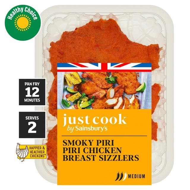 Sainsbury's Smoked Piri Piri British Chicken Breast Sizzlers 315g - gallery image 1