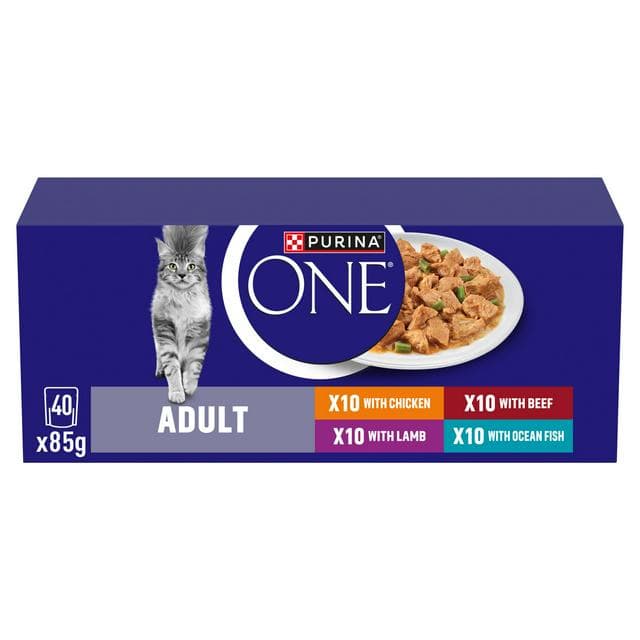 Purina One Mini Fillets Mixed Selection in Gravy Wet Cat Food 40 x 85g - gallery image 1