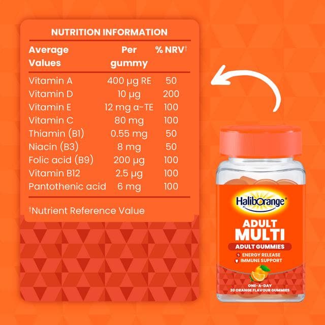 Haliborange Adult Multi Orange Flavour On-a-Day Adult Gummies x30 - gallery image 6