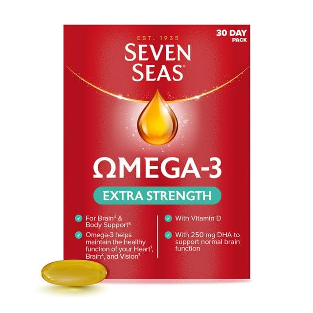 Seven Seas Omega-3 Fish Oil Extra Strength with Vitamin D Capsules x30 - gallery image 1