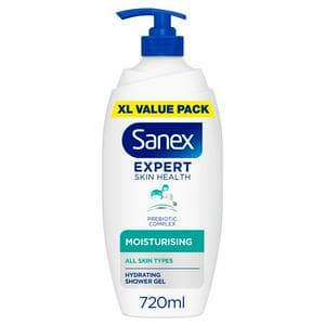 Sanex Expert Skin Health Moisturising Shower Gel Body Wash Pump 720ml