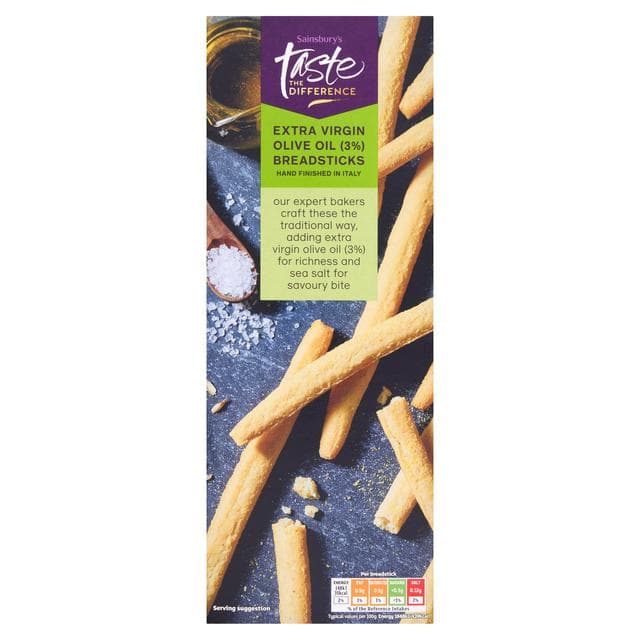 Sainsbury's Extra Virgin Olive Oil 3% Breadsticks, Taste the Difference 130g - gallery image 1