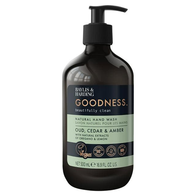 Baylis & Harding Goodness Oud & Cedar Natural Hand Wash 500ml - gallery image 1