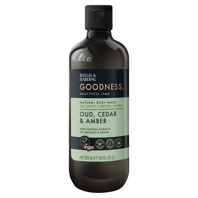 Baylis & Harding Goodness Oud & Cedar Natural Body Wash 500ml - gallery image 1