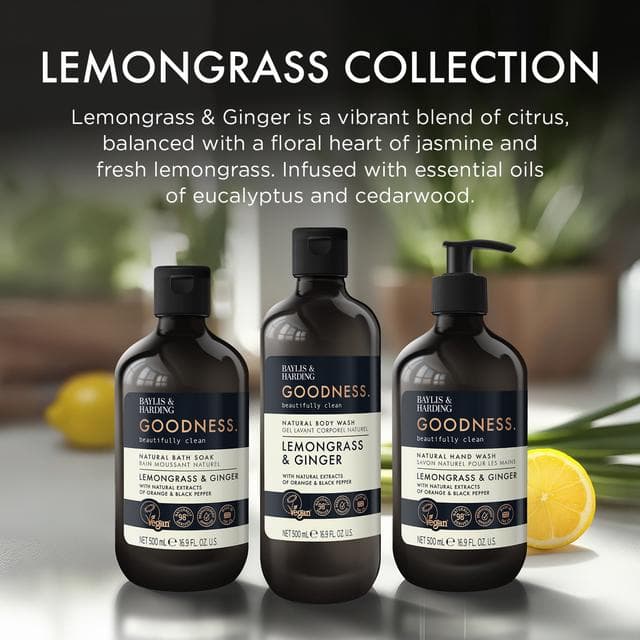 Baylis & Harding Goodness Lemongrass & Ginger Natural Bath Soak 500ml - gallery image 4