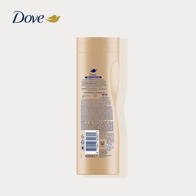 Dove Visible Glow Medium to Dark Self Tanning Lotion Fake Tan 400ml - gallery image 5