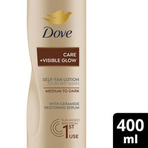 Dove Visible Glow Medium to Dark Self Tanning Lotion Fake Tan 400ml