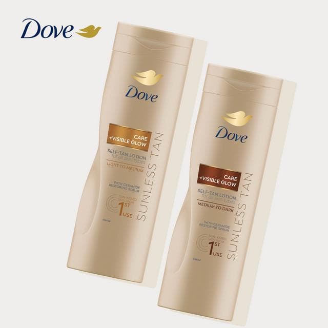 Dove Visible Glow Fair to Medium Self Tanning Lotion Fake Tan 400ml - gallery image 2