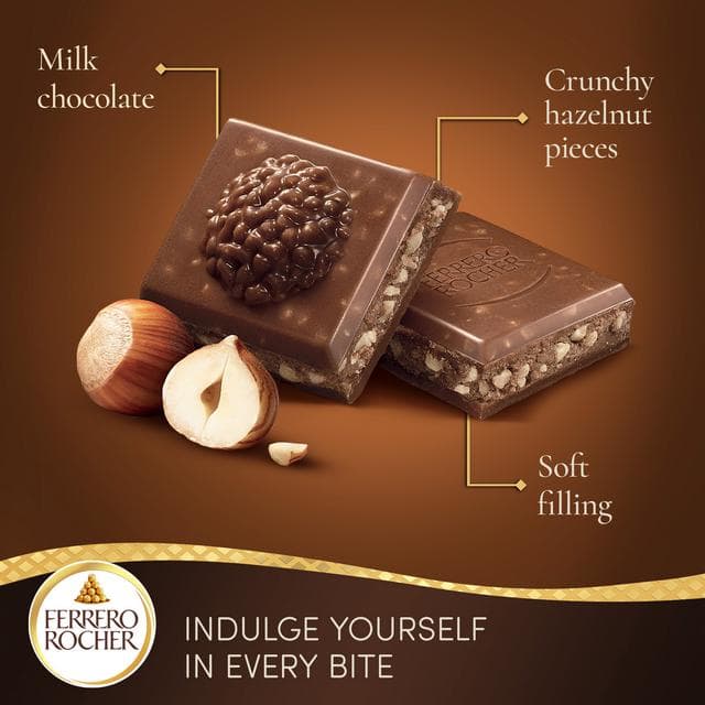 Ferrero Rocher Milk Chocolate & Hazelnut Bar 90g - gallery image 2
