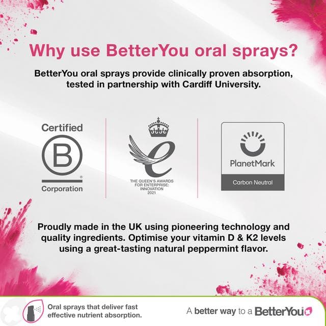 BetterYou D3000 Vitamin D Daily Oral Spray Natural Peppermint Flavour 15ml - gallery image 6