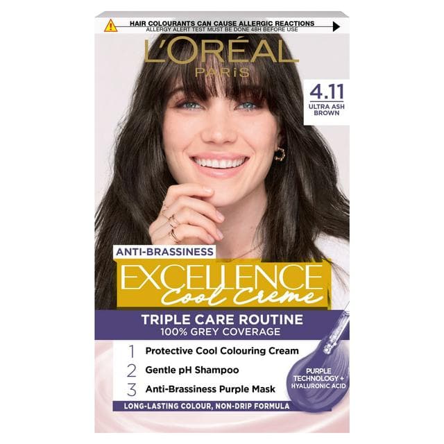 L'Oreal Paris Excellence Cool Crème Permanent Hair Dye Ultra Ash Brown 4.11 - gallery image 1