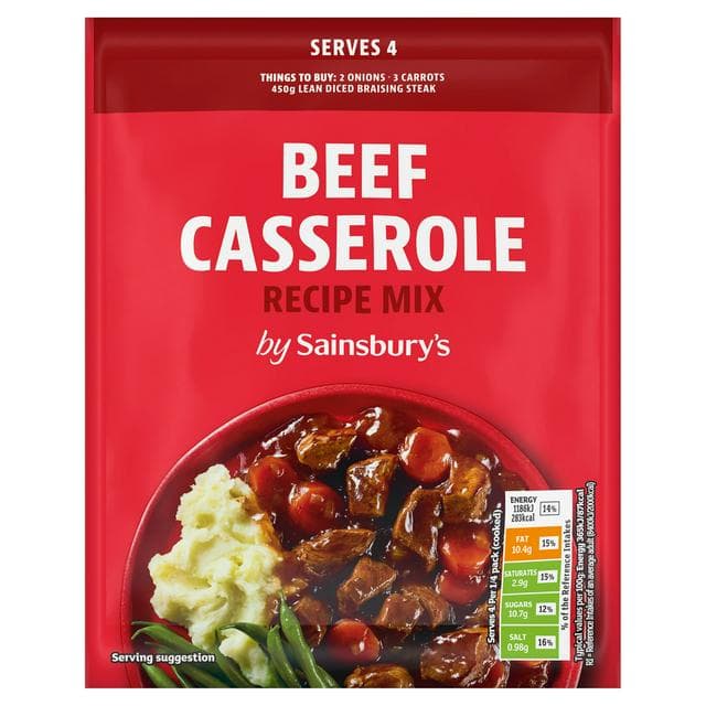 Sainsbury's 40g Beef Casserole Recipe Mix - gallery image 1