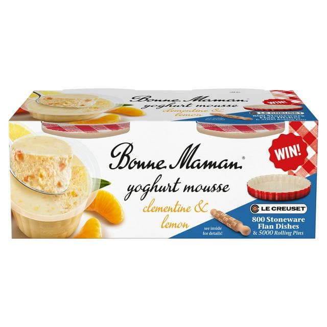 Bonne Maman Clementine & Lemon Mousse Dessert 2x70g - gallery image 1