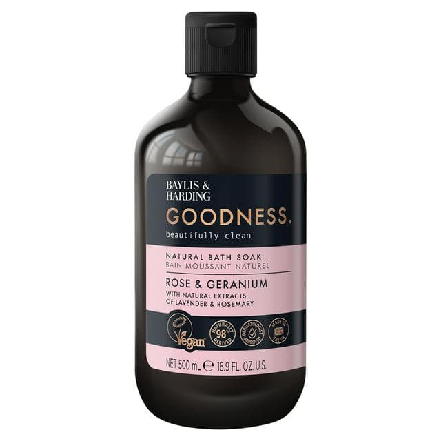 Baylis & Harding Goodness Rose & Geranium Natural Bath Soak 500ml - gallery image 1