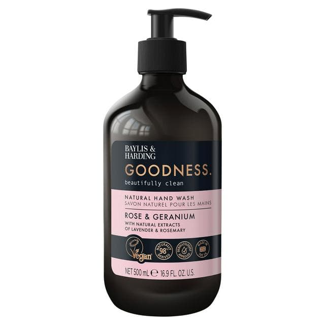 Baylis & Harding Goodness Rose & Geranium Natural Hand Wash 500ml - gallery image 1