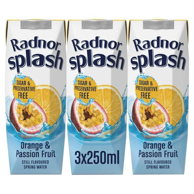 Radnor Splash 3 x Orange & Passion Fruit Still Flavoured Spring Water 250ml - gallery image 1