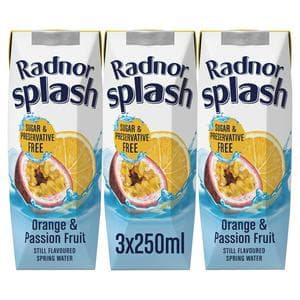 Radnor Splash 3 x Orange & Passion Fruit Still Flavoured Spring Water 250ml
