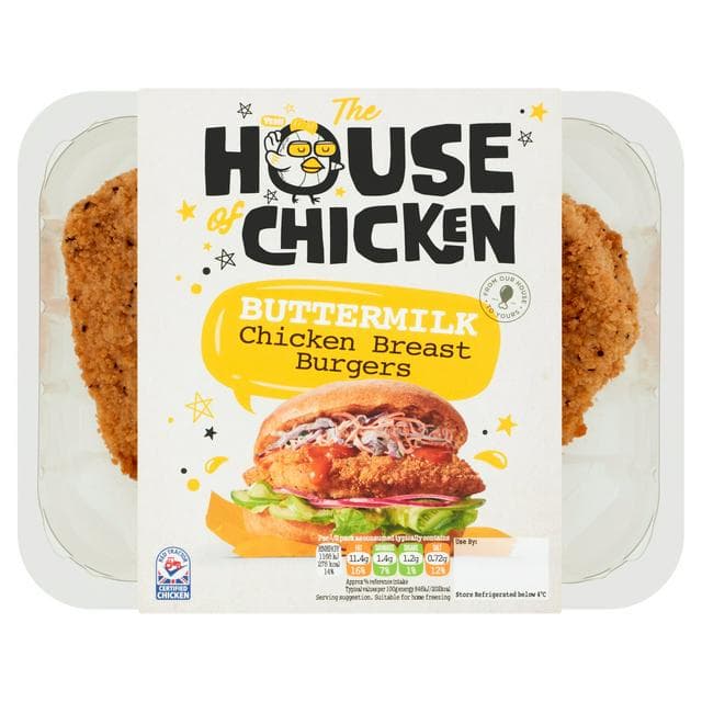 The House of Chicken Buttermilk British Chicken Breast Burgers x2 300g - gallery image 1