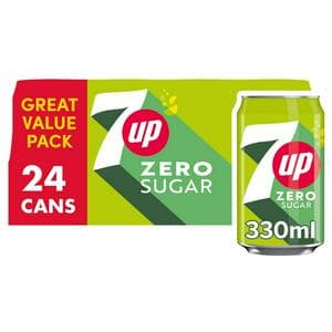 7UP Zero Sugar Free Lemon & Lime Cans 24x330ml