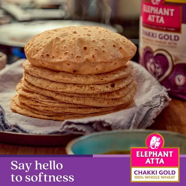Elephant Atta 1.5kg Chakki Gold Whole Wheat Chapatti Flour - gallery image 4