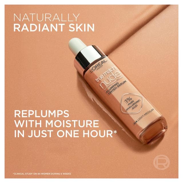 L'Oreal Paris True Match Nude Plumping Tinted Serum, 1% Hyaluronic Acid, Shade 6-7 - gallery image 3