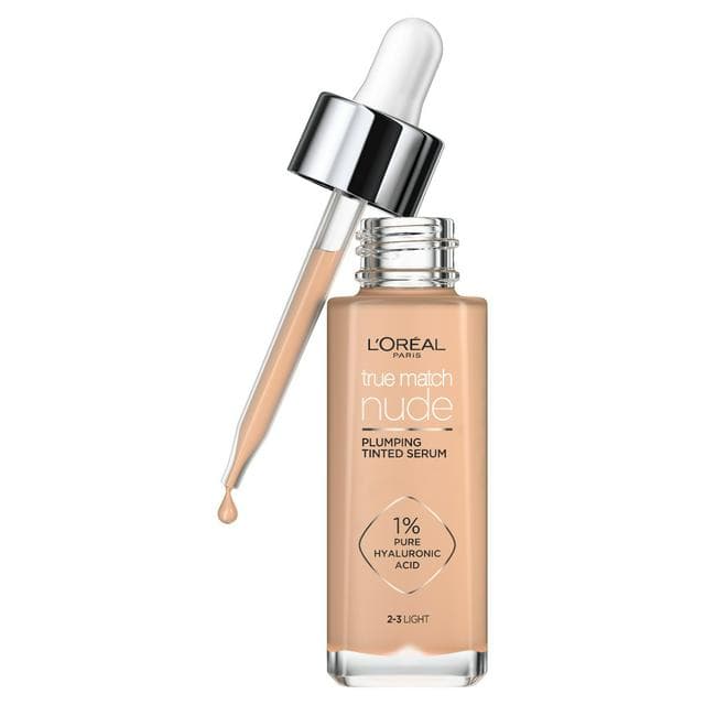 L'Oreal Paris True Match Nude Plumping Tinted Serum, 1% Hyaluronic Acid, Shade 2-3 Light - gallery image 1
