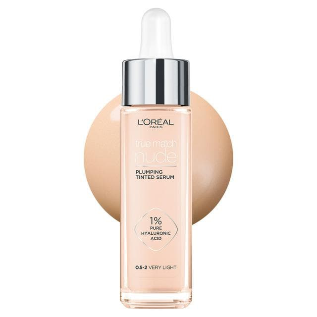 L'Oreal Paris True Match Nude Plumping Tinted Serum, 1% Hyaluronic Acid, Shade 0.5-2 Very Light - gallery image 1