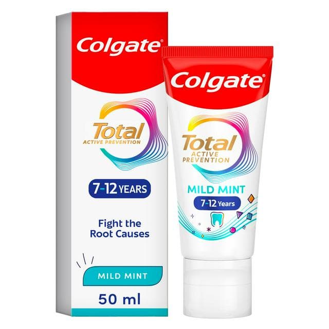 Colgate Total Active Prevention Kids 7-12 Years Mild Mint Toothpaste 50ml - gallery image 1