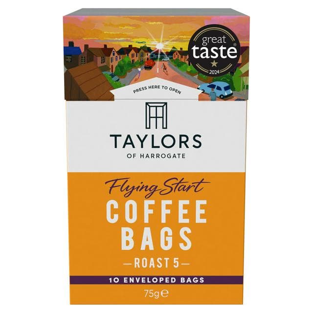 Taylors of Harrogate Flying Start Ground Coffee Bags x10 75g - gallery image 1