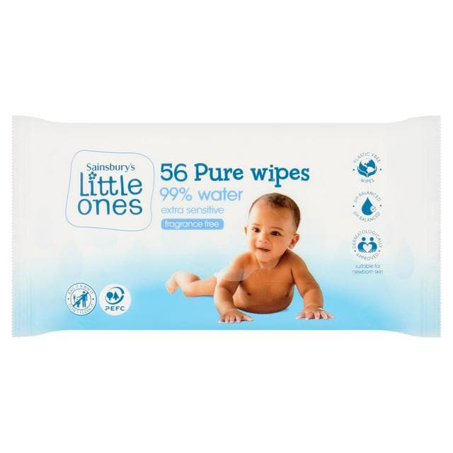Sainsbury's Little Ones Extra Sensitive Pure Wipes x56 - gallery image 1