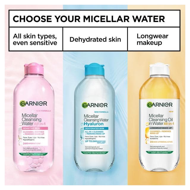 Garnier Micellar Hyaluronic Aloe Water Facial Cleanser Makeup Remover For Dehydrated Skin 400ml - gallery image 5