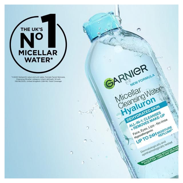 Garnier Micellar Hyaluronic Aloe Water Facial Cleanser Makeup Remover For Dehydrated Skin 400ml - gallery image 5